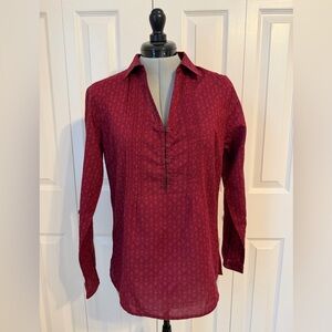 Eddie Bauer Deep Red Patterned Shirt